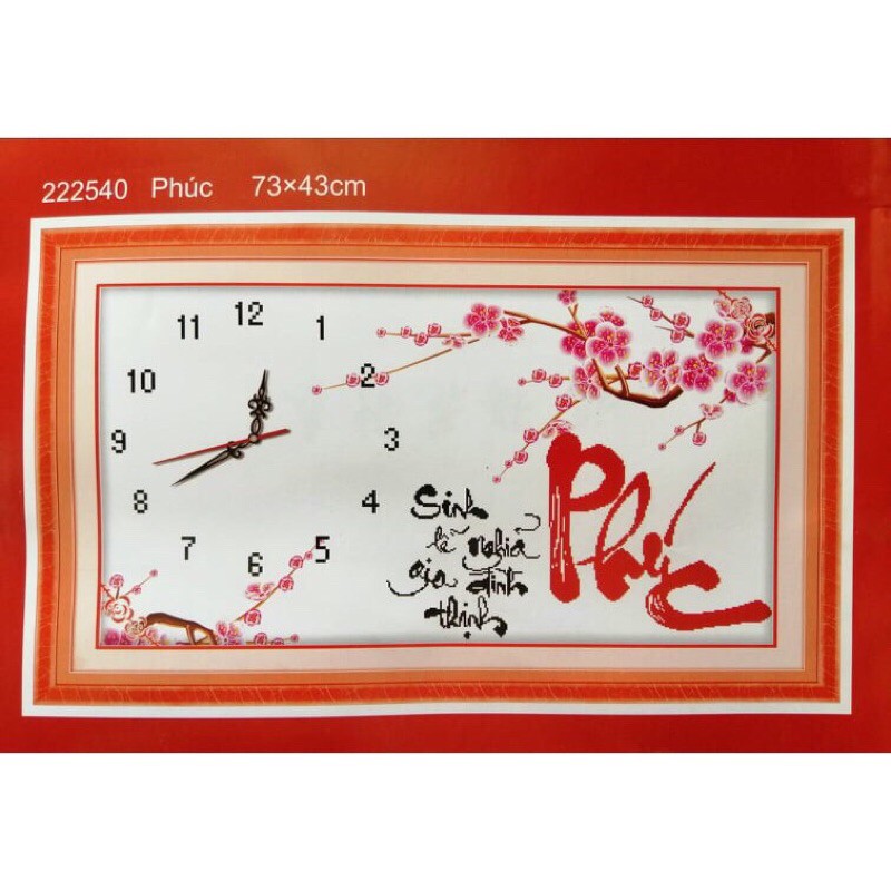 Tranh thêu chữ thập ĐH Chữ Phúc, 222540, 73x43cm chưa thêu