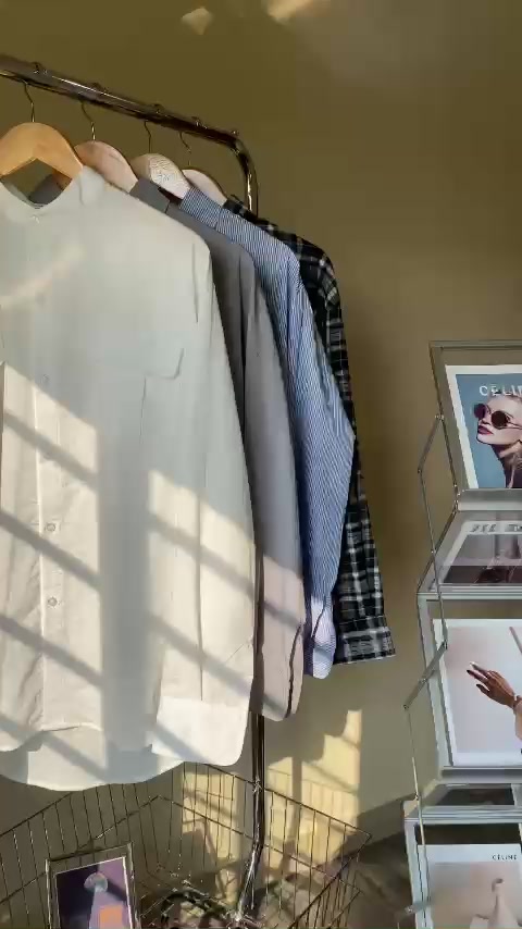 Áo sơ mi cổ tàu màu trắng form rộng Hàn Quốc | BigBuy360 - bigbuy360.vn