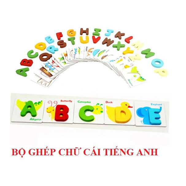 Combo 2 bộ ghép chữ cái tiếng Anh 3D cho bé