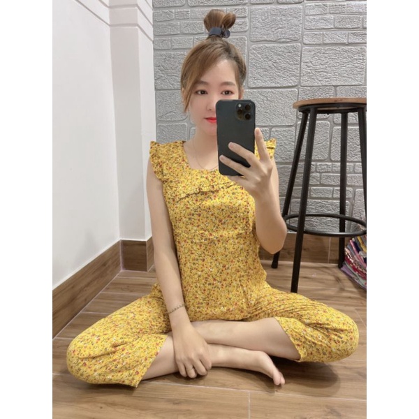 Bộ mặc nhà 9 tấc vải mango size dưới 60kg
