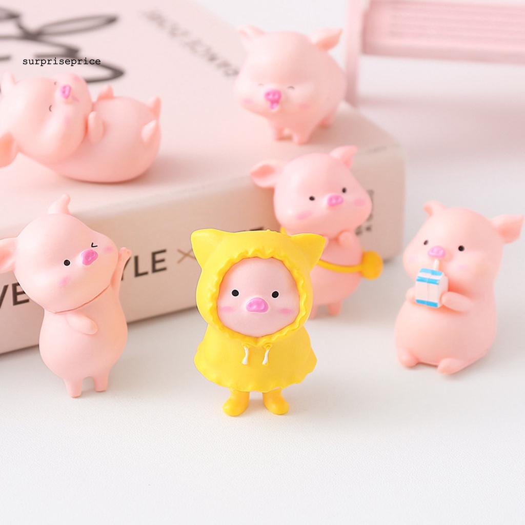 Mô Hình Chú Heo Hoạt Hình Mini Dễ Thương Dùng Trang Trí