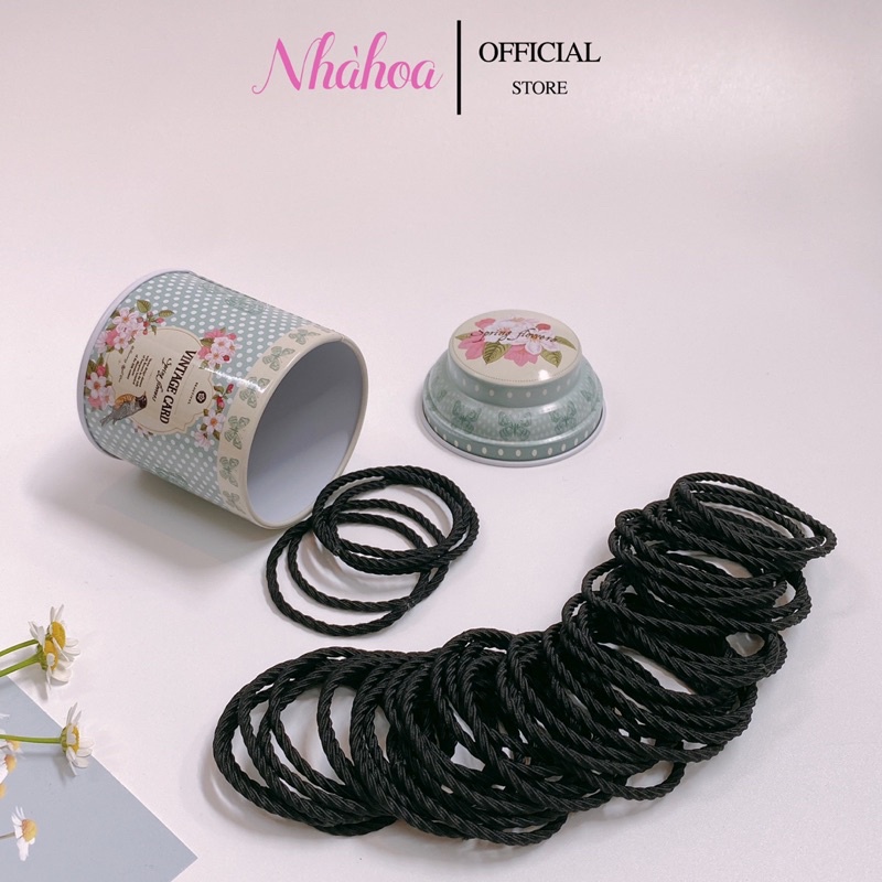 Hộp 50 Dây Buộc Tóc Nhiều Màu. - Chính Hãng NHÀ HOA