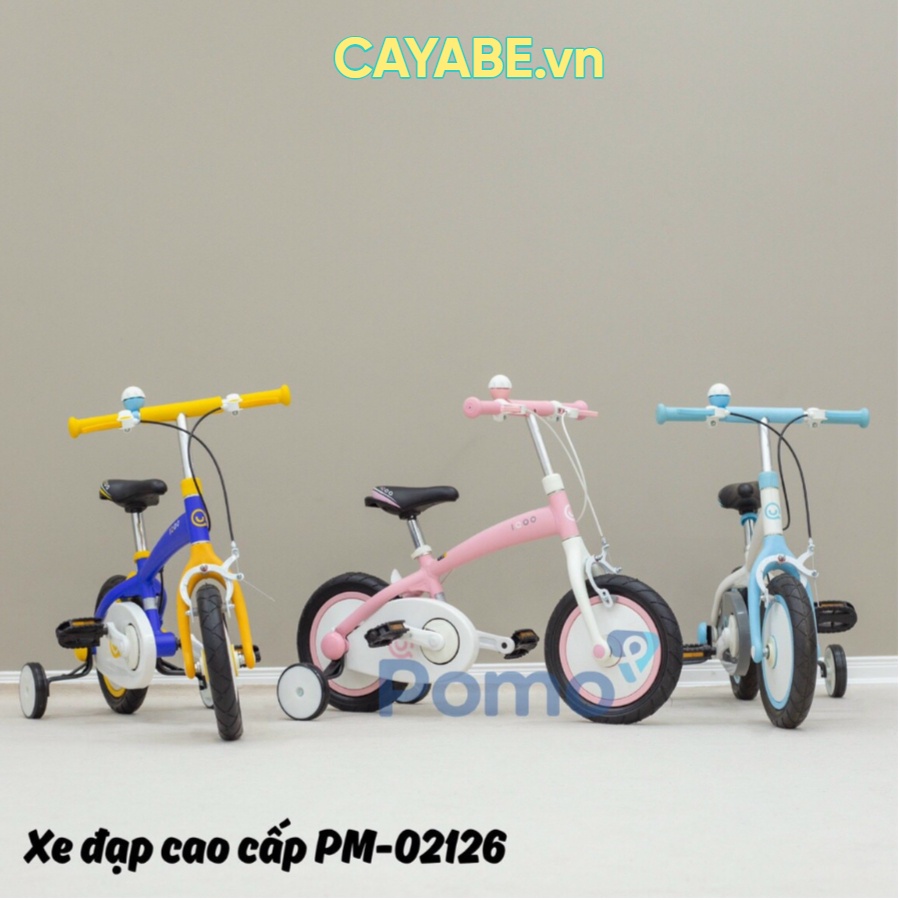 XE ĐẠP TRẺ EM IQOO CAO CẤP PM-02126 CHO BÉ TỪ 2 ĐẾN 7 TUỔI màu VÀNG