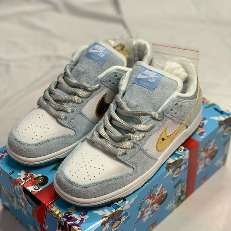 ✔️Giày SB Dunk Low ean Cliver Xanh Dương Logo Bóng Fullbox✔️