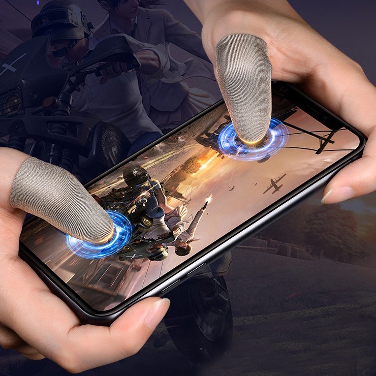 Bao tay chơi game chống ra mồ hôi. Ngón tay chơi game cảm ứng sợi Cacbon siêu nhậy