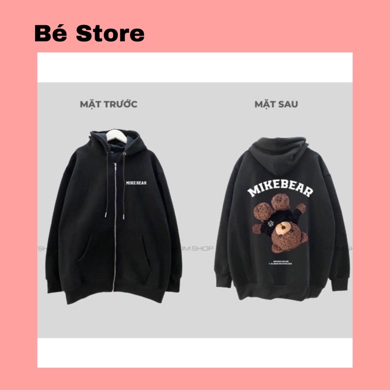 Áo khoác nỉ gấu mikebear áo khoác nỉ bông form to nam nữ unisex