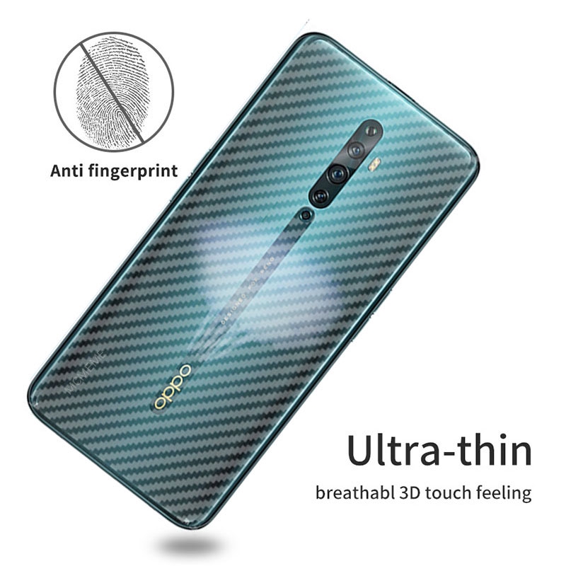 Bộ miếng dán bảo vệ mặt sau điện thoại họa tiết sợi carbon thời trang cho OPPO Reno 10 8T 8 5G 8Z 7 7Z 6 6Z 5 5G 4 3 Pro 2Z 2F 10X Zoom SE