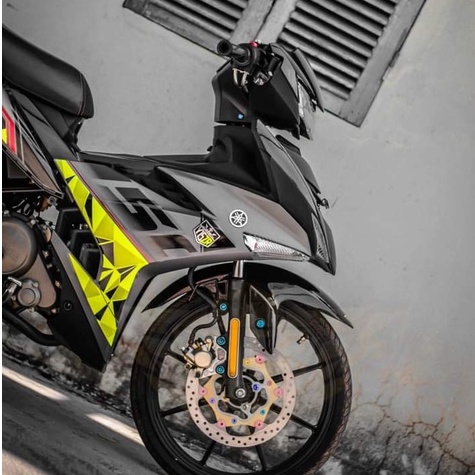 Tem rời exciter 150 y15zr màu vàng chanh chất liệu keo in mccal màng bóng.