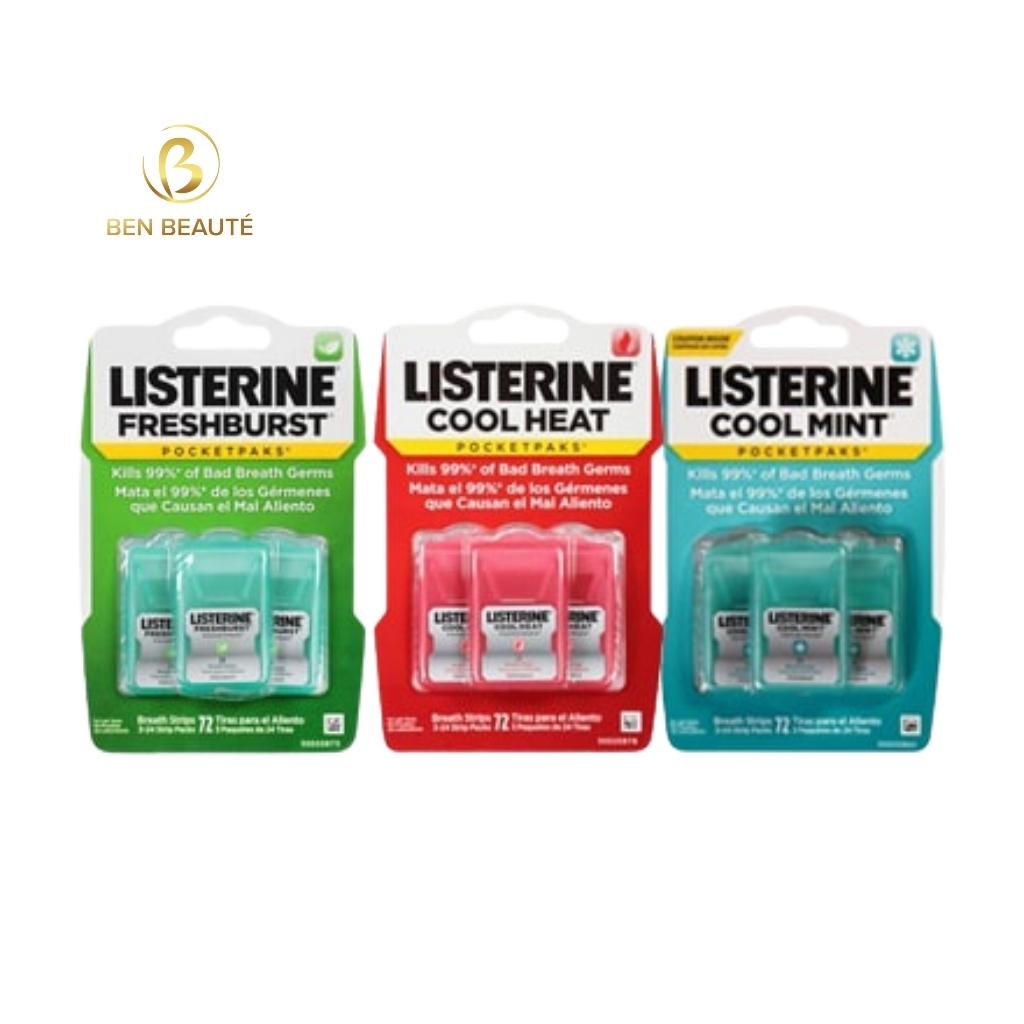 Miếng Ngậm Thơm Miệng Listerine Vĩ 3 Hộp 72 Miếng [Hàng Mỹ]