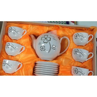 Bộ trà (ấm-chén-đĩa) sứ cao cấp Hàn Quốc