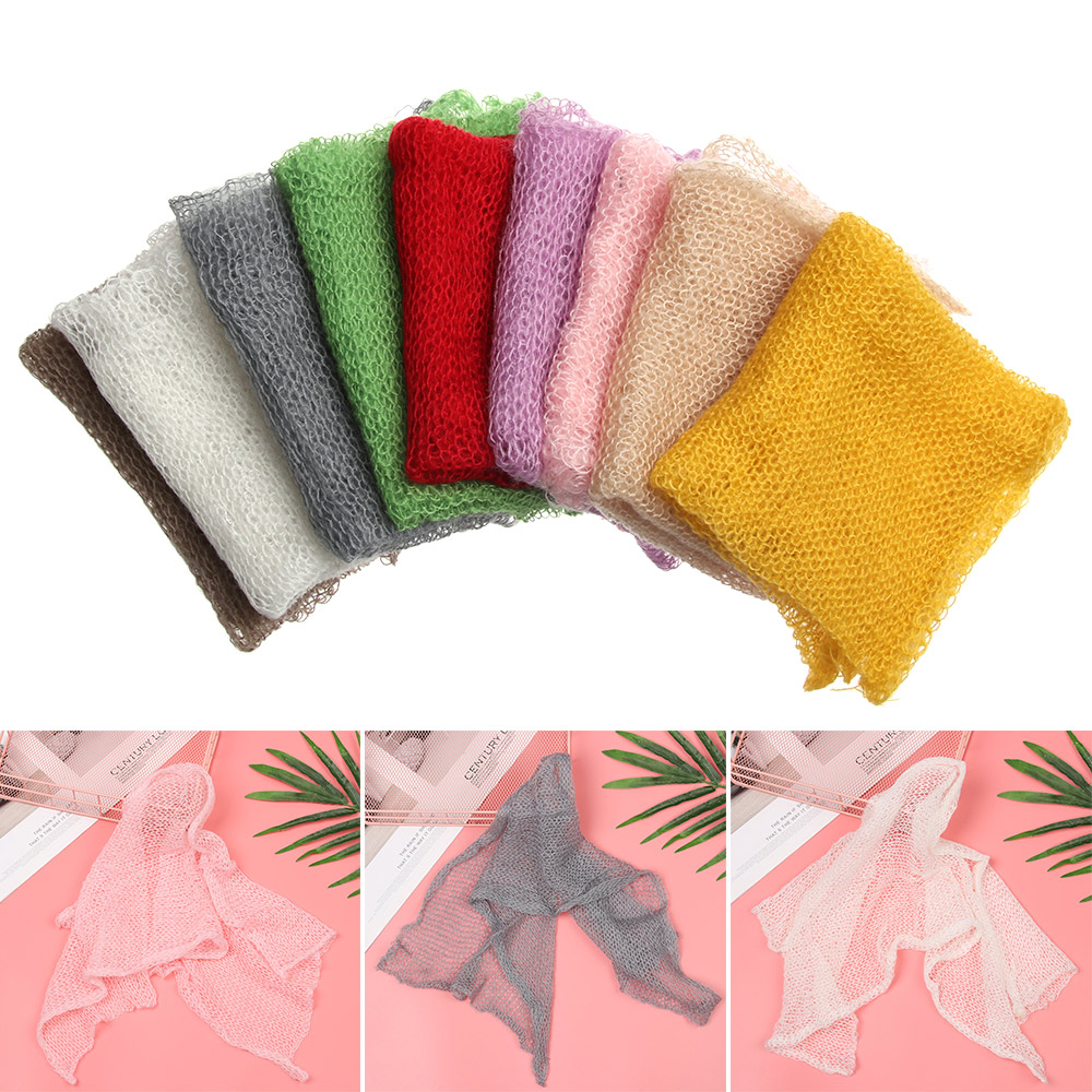 ☆YOLA☆ 1pc Fashion Baby Photography Props Auxiliary Stretch Knit Wrap Blanket Elastic Luxury Boys Girls Soft Long Studio Shoot Warm Winter Newborn Wrap/Multicolor