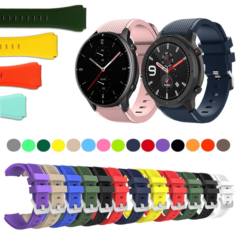 Dây Đeo Silicon Khóa Kim Loại Cho Đồng Hồ Thông Minh Huami Amazfit GTR4 GTR3 Pro GTR2 GTR 47mm / Pace Stratos 2 2S 3