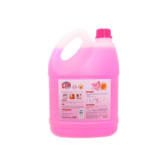 Nước lau sàn Lix 2x Đậm Đặc hương Lily và Hoa Hồng - 4L