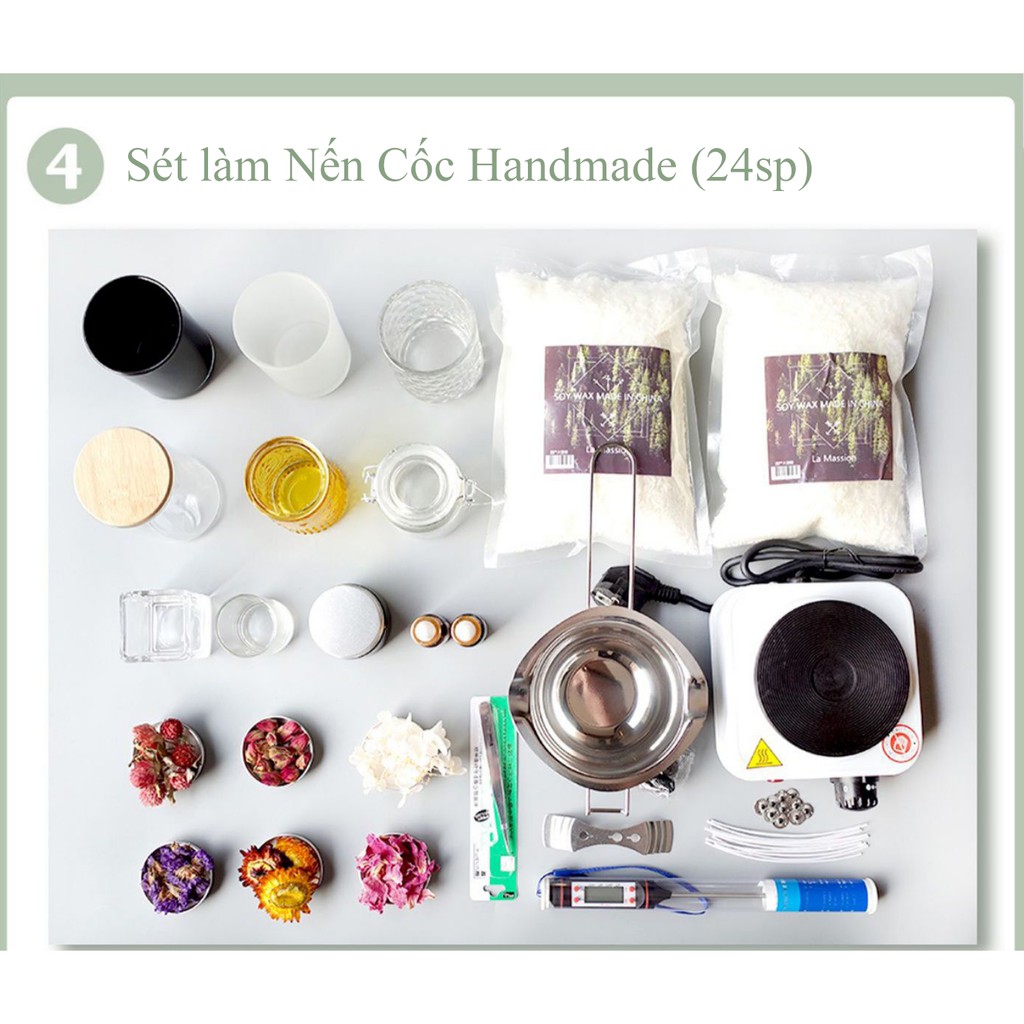 [DIY] Bộ Kit Dụng Cụ Đầy Đủ Tự Làm Nến Cốc Handmade