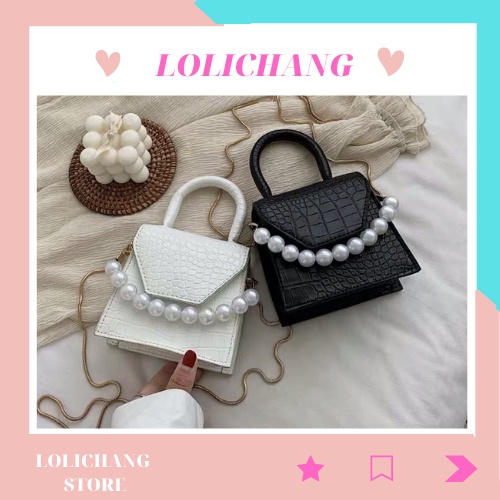 Túi Đeo Chéo Mini , Cầm Tay Phối Ngọc Siêu Xinh TX064
