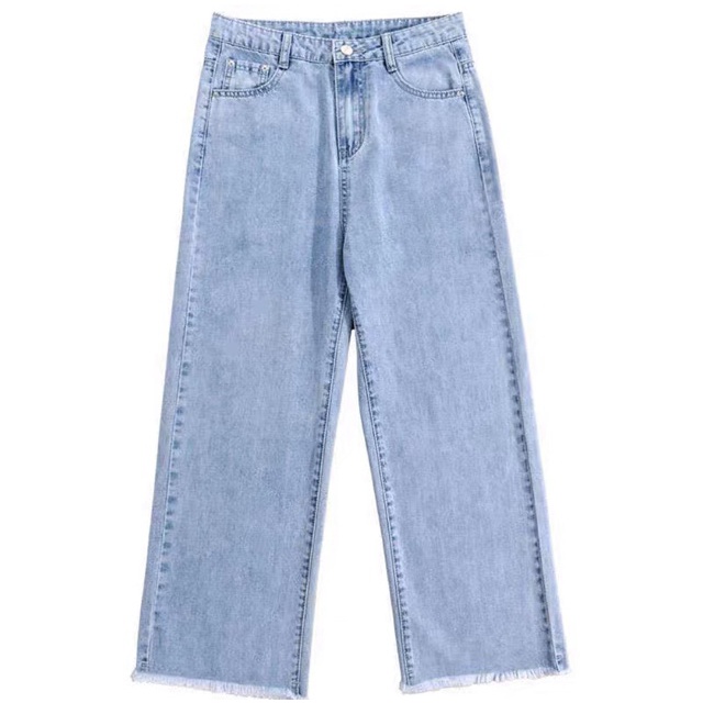 Quần jean nữ ống rộng dáng suôn dài ( TUA LAI ) hách chân cực đỉnh vải jean đứng s10
