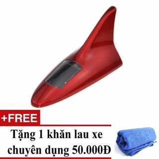 Ăng ten vây cá mập có LED năng lượng mặt trời + Tặng 01 khăn lau xe