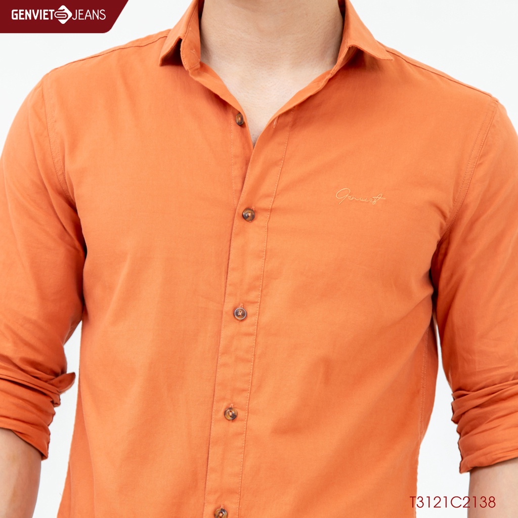 Áo Sơmi Nam Dài Tay Genviet T3121C2138