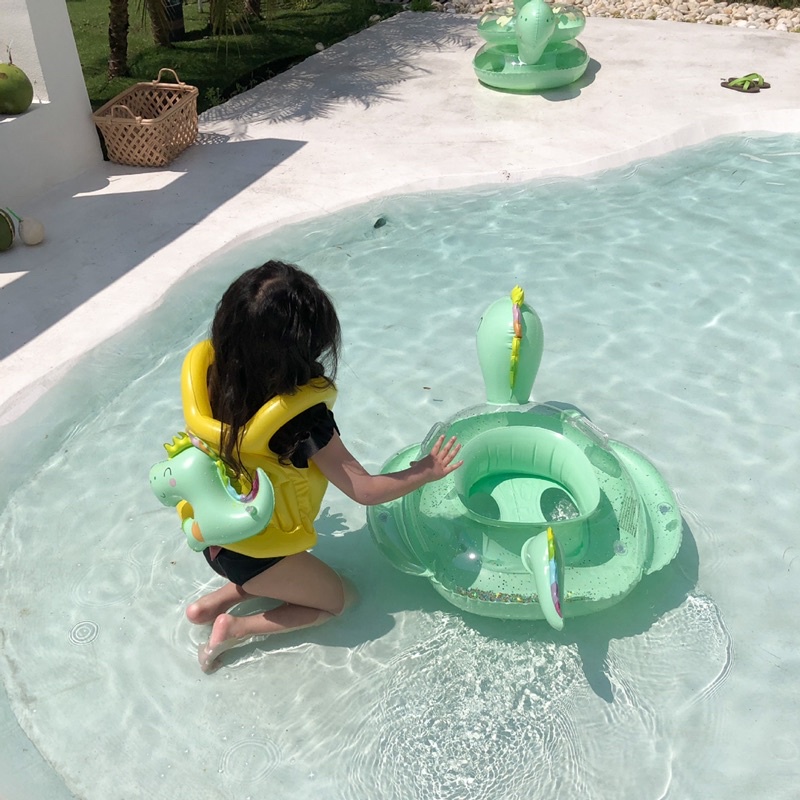 Phao Bơi Khủng Long Ins Kèm Bơm - Chống Lật An Toàn Cho Bé 0-9 Tuổi Hottrend