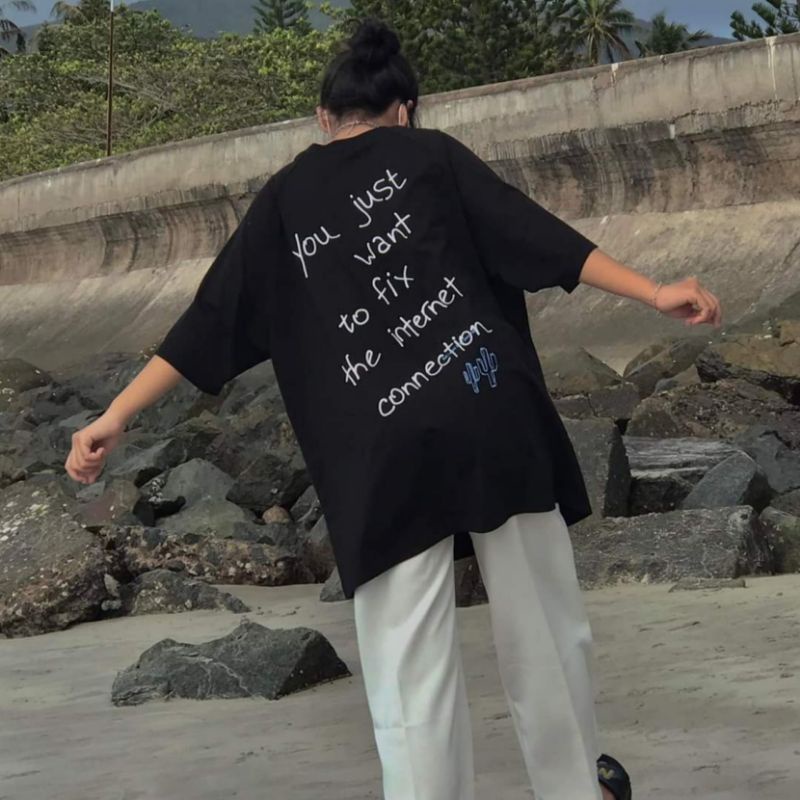 Áo thun tay lỡ form rộng Sadboiz Saddino SS2, vải cotton co dãn tốt, Áo thun sadboiz khủng long xương rồng in 2 mặt