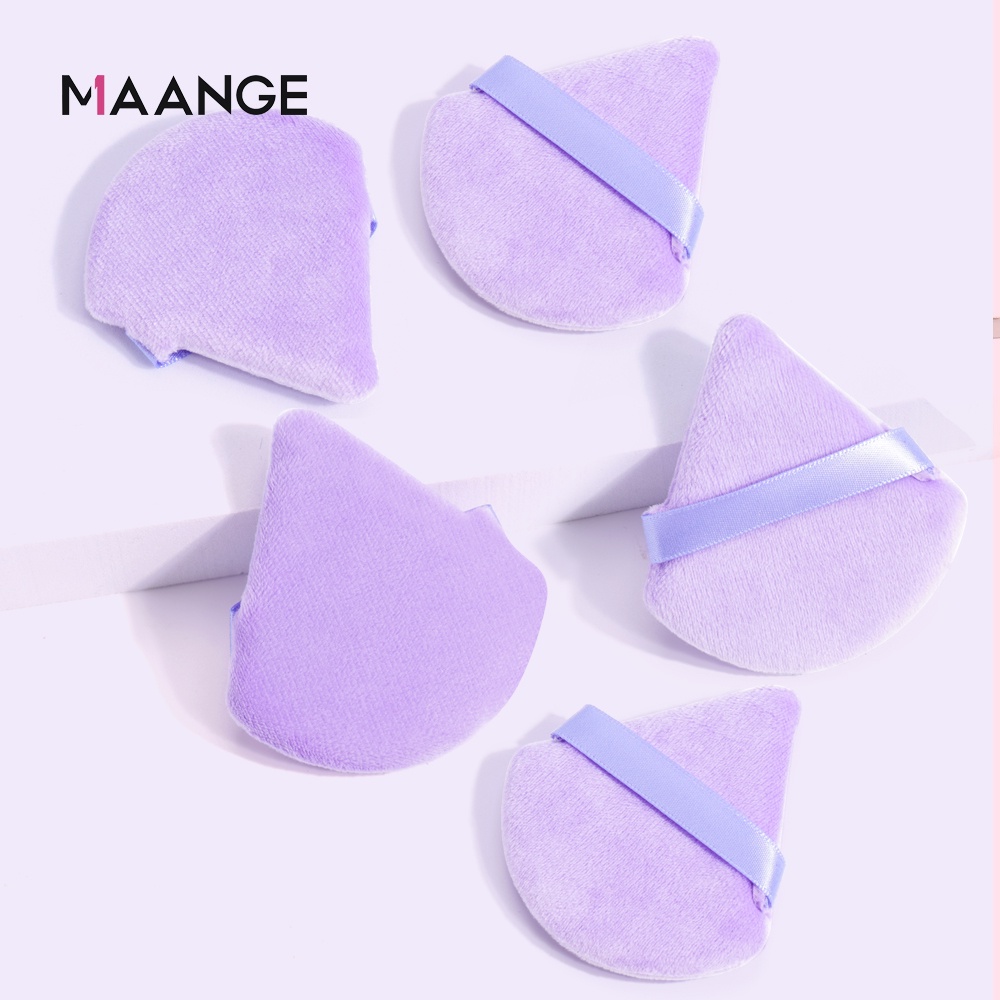 Set 5 mút trang điểm MAGEFY hình tam giác bằng da lộn cao cấp