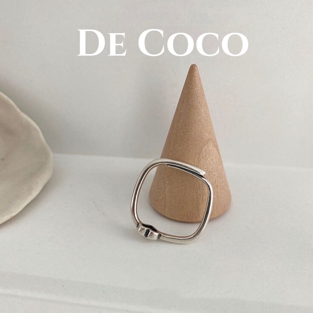 Nhẫn bạc 925 dáng vuông Strong Heart De Coco decoco.accessories