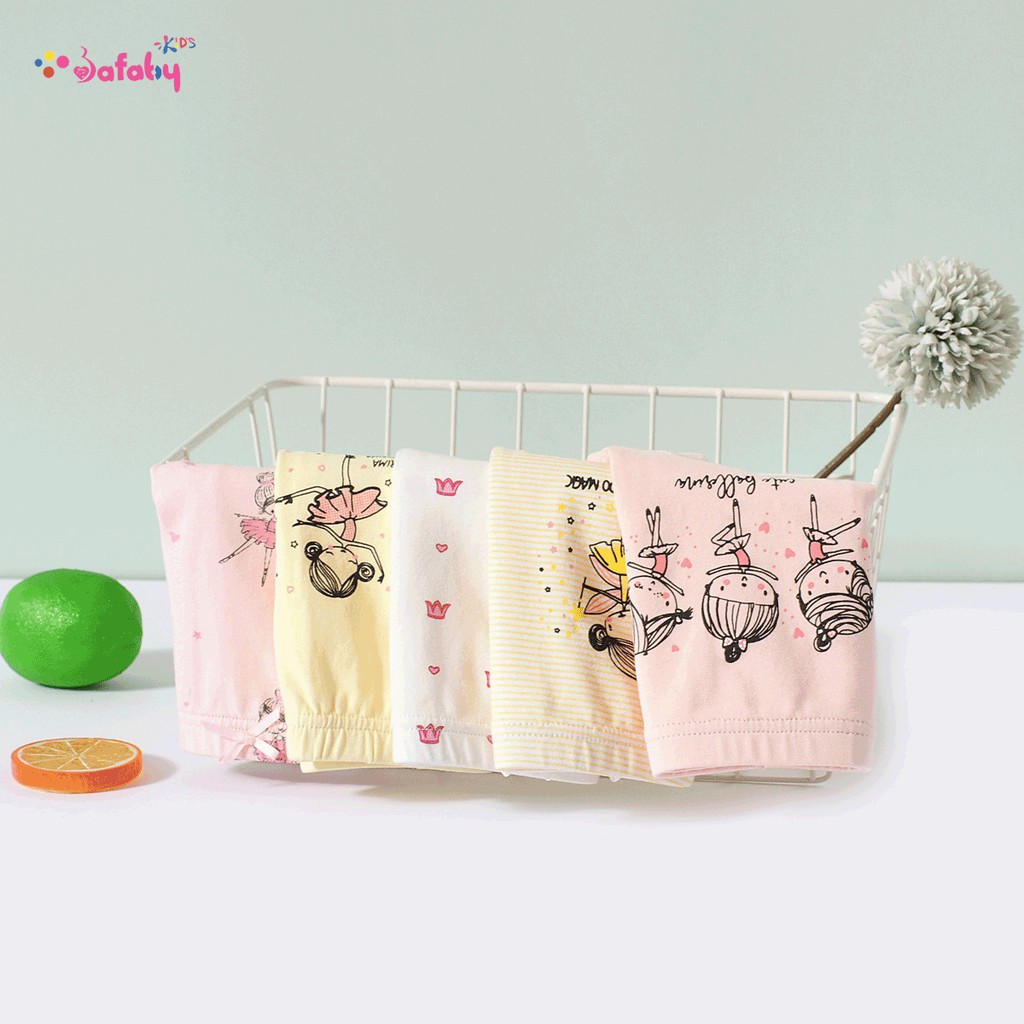 [100% COTTON] Combo 5 Quần Chíp Bé Gái, Quần Lót Bé Gái Cao Cấp Cho Bé Gái Từ 13-40 Kg - Bafaby Kids