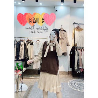 (Ảnh thật) Set váy dài tay + gile len