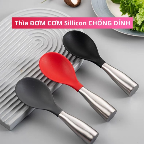 Muỗng thìa đơm cơm Sillicon cán thép 304