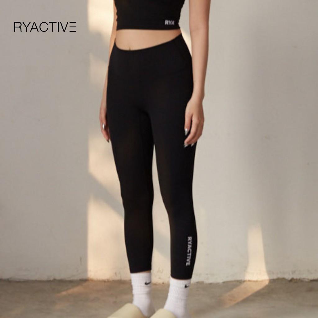 Quần tập yoga/ thể thao dáng lửng RYACTIVE - MEDIUM LEGGING Black