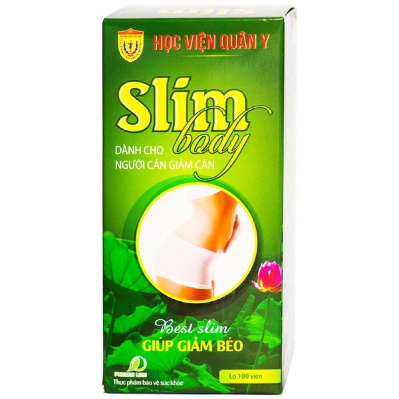 [Giảm cân an toàn, hiệu quả] Viên Uống Giảm Cân Slim Body Học Viện Quân Y 100 Viên