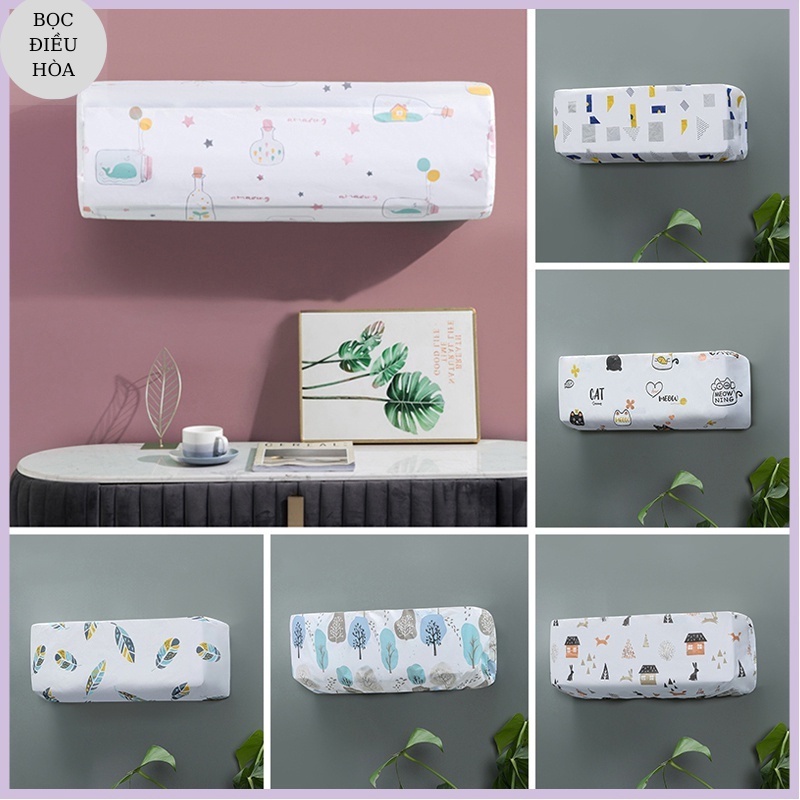 Vỏ bọc điều hòa chống bụi họa tiết bắt mắt 88074 shop tiện ích 99