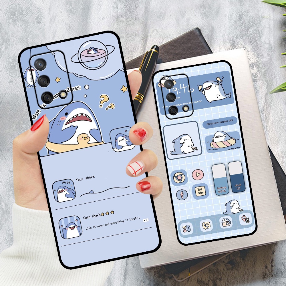 Ốp Oppo A54 / A74 / A95 4G in hình nền cá mập đáng yêu giá rẻ
