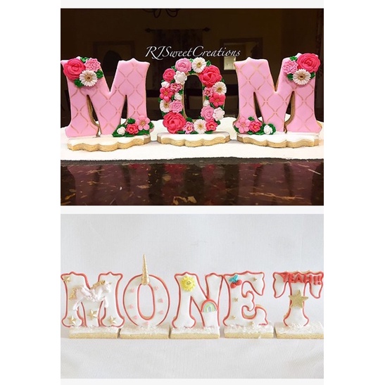 bộ chữ cái hàng thiết kế trang trí bánh, nhấn bánh quy