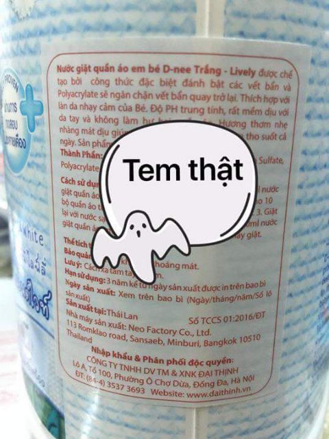 (Tem ĐẠI THỊNH) Nước giặt xả dnee