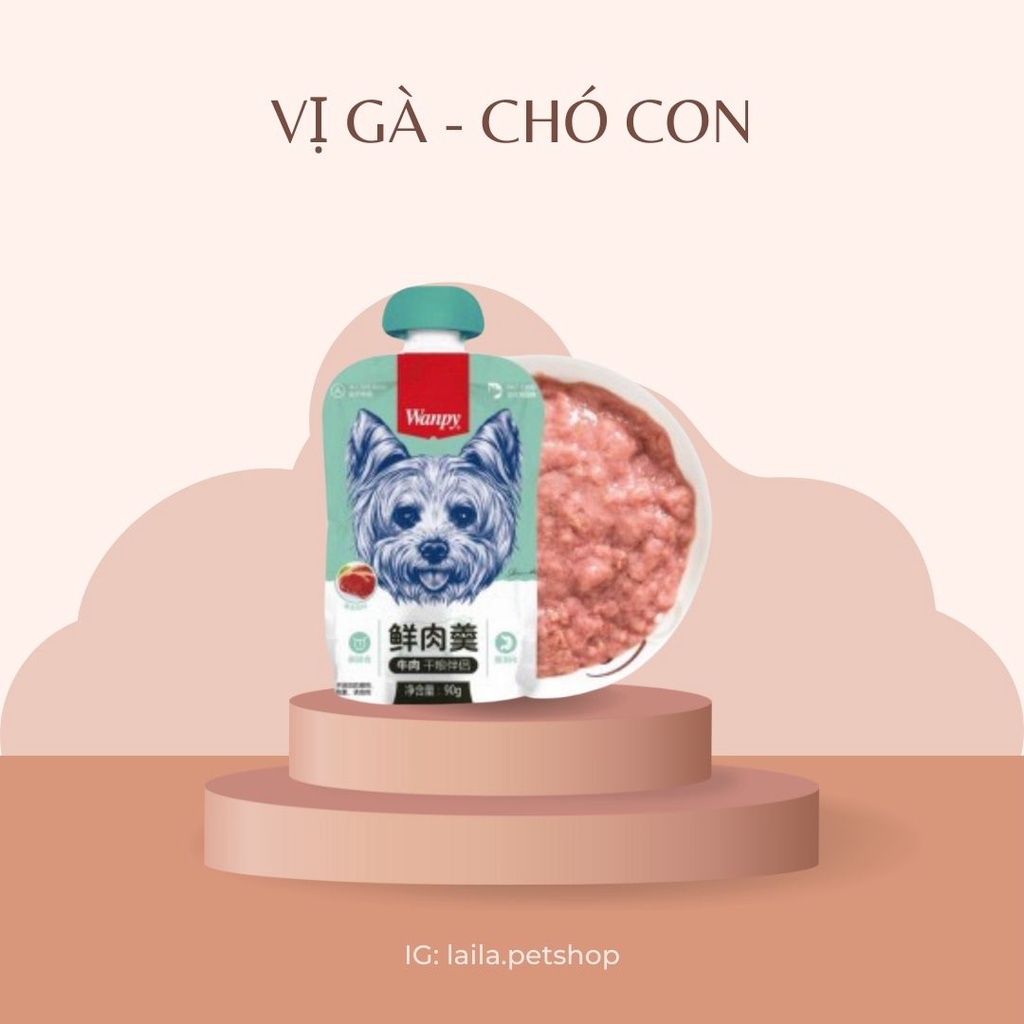 Súp thưởng Wanpy có nắp vặn cho chó gói 90gr