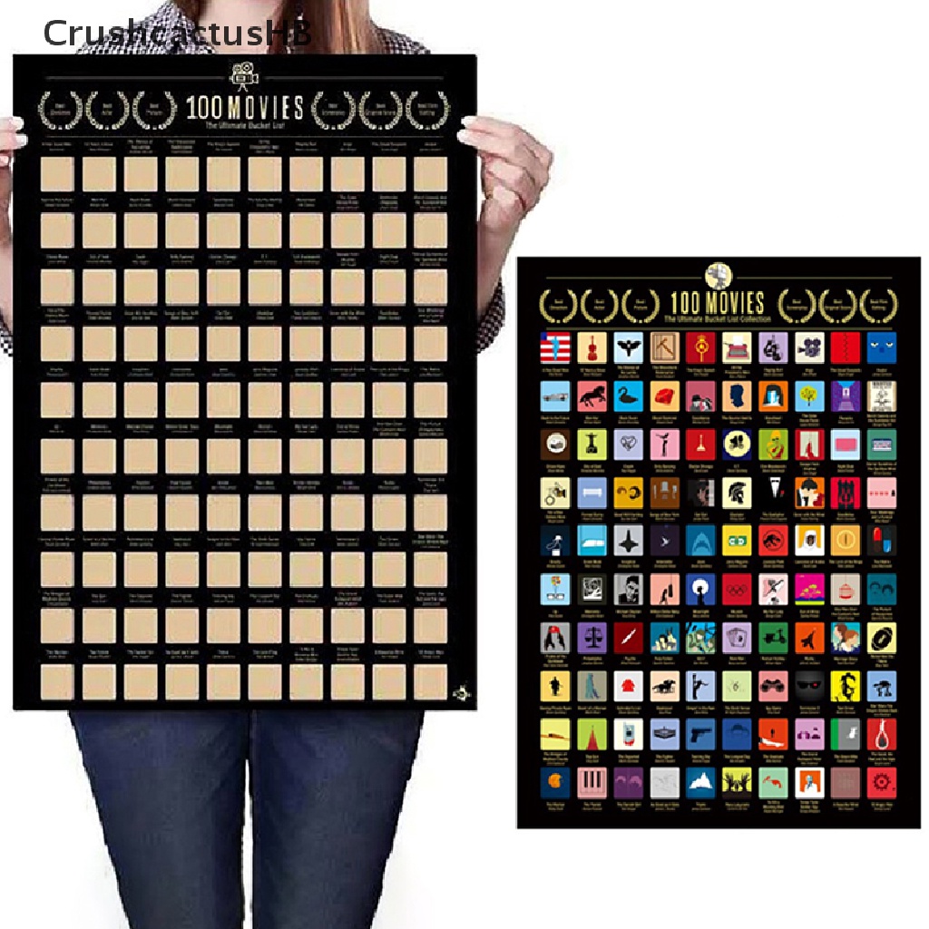 [CrushcactusHB] 100 Movies Scratch Off Film Poster Wallpapers Wall Decorate For Movie Lovers Hot Sell
