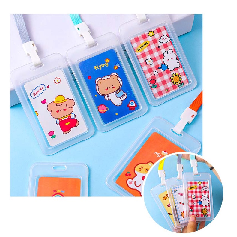 Dây đeo thẻ học sinh bảng tên dọc kèm dây  - VPPBT01