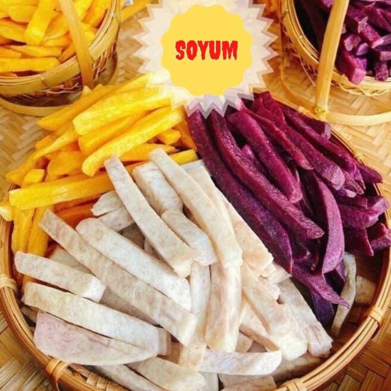 Khoai sấy mix 3 vị 300g, ăn vặt Soyum vừa ngon vừa rẻ