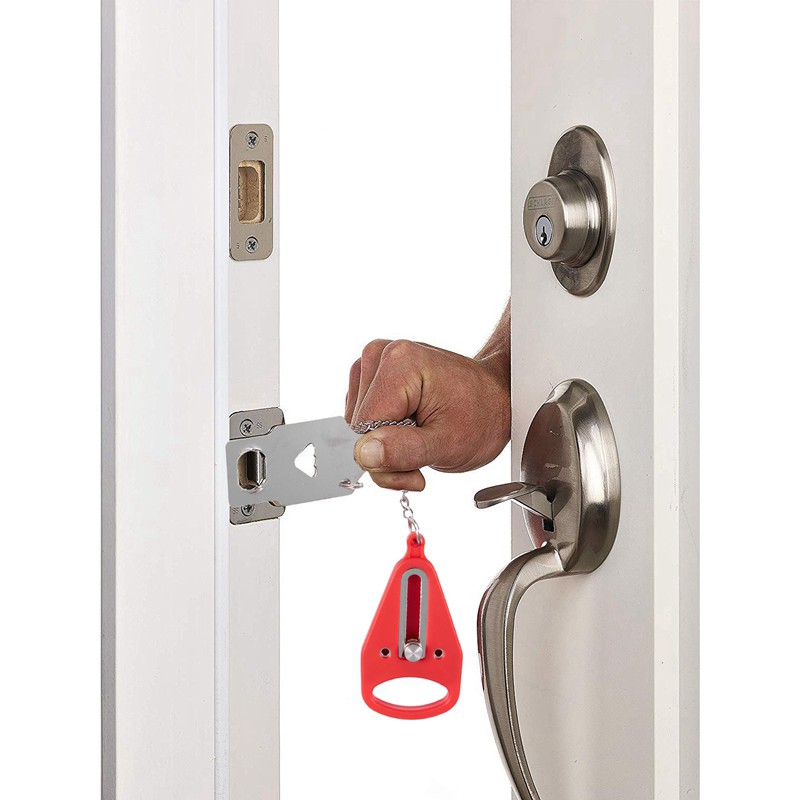 Móc khóa cài tự đóng an toàn gắn cửa khách sạn tiện dụng khi du lịch