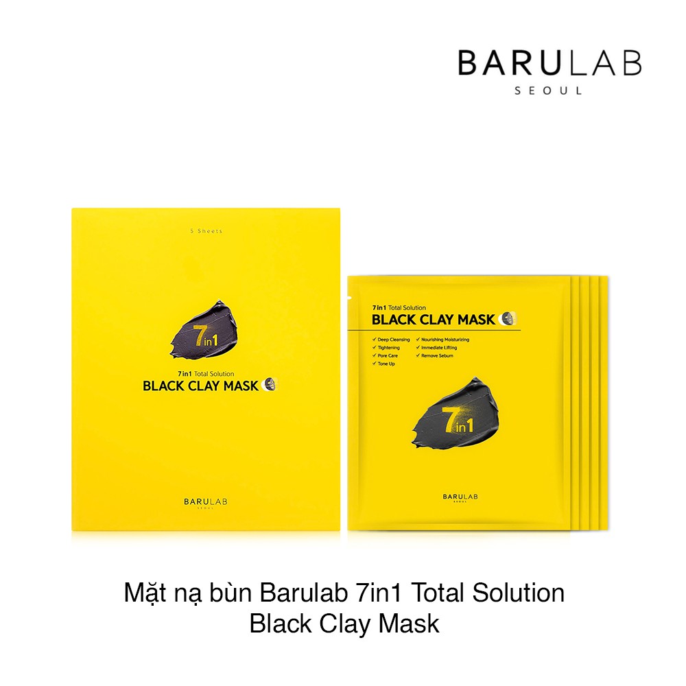 MẶT NẠ ĐẤT SÉT 7 IN 1 BLACK CLAY MASK BARULAB