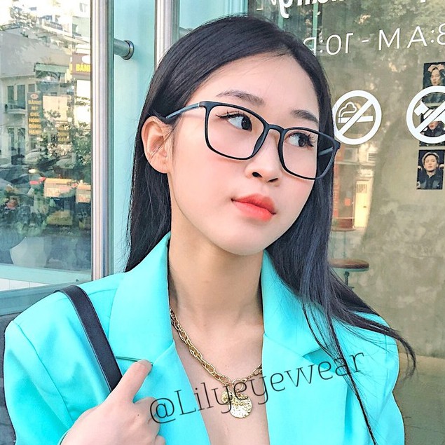 Gọng kính cận nam nữ LILYEYEWEAR mắt vuông chất liệu nhựa dẻo màu sắc thời trang - 8252