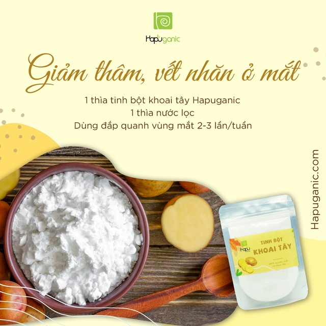 Tinh Bột Khoai Tây Nguyên Chất HaPu Organic Mặt Nạ Thiên Nhiên Dưỡng Trắng Da