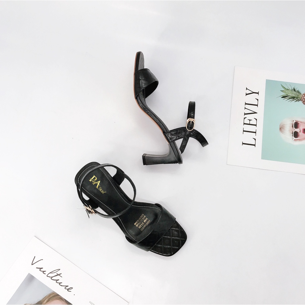 SALE HÀNG LẺ SIZE VNXK - 5126 GIÀY SANDALS QUAI BẢNG NGANG GÓT 7CM THANH NHẸ