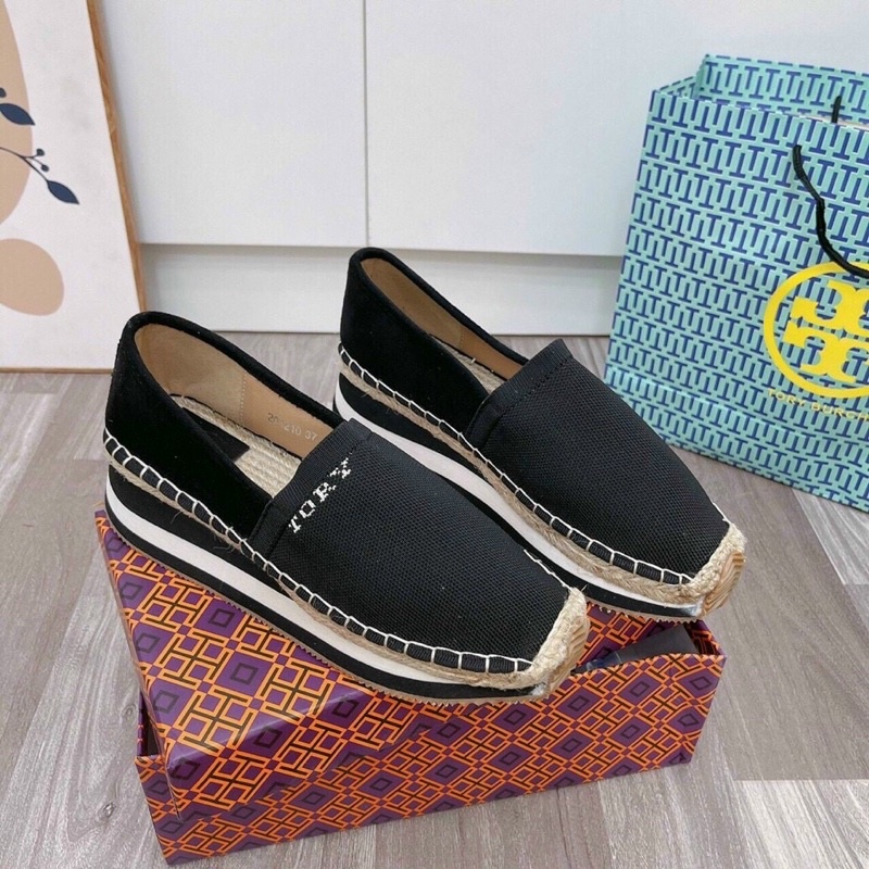 Giày slipon Tory viền cói nâng đế qccc fullbox