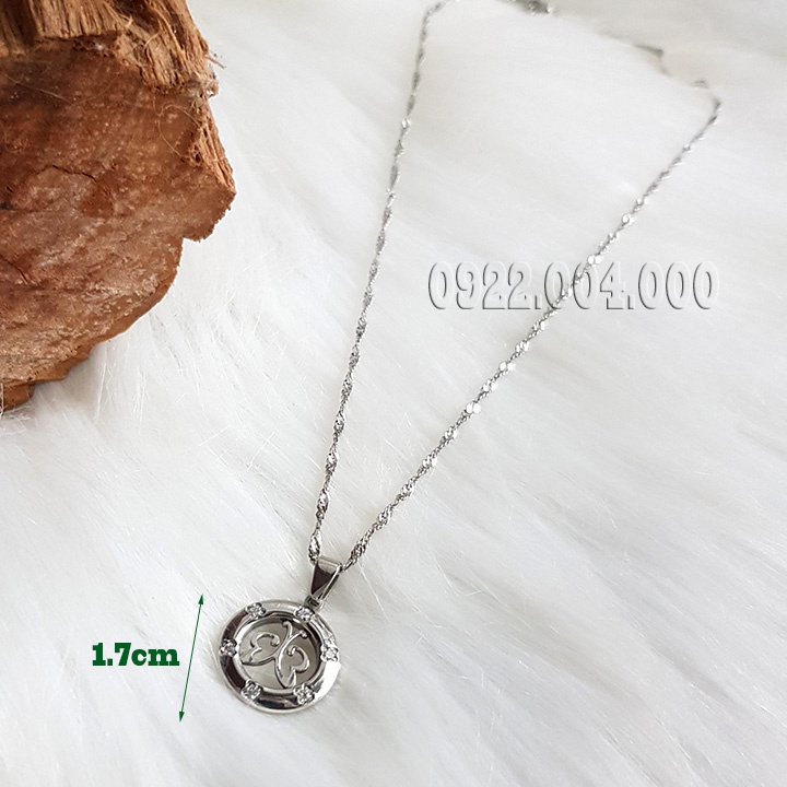 Dây chuyền xoán có mặt tròn cẩn đá