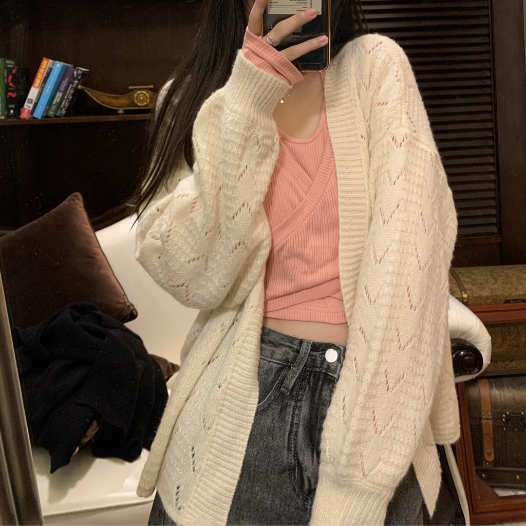 Áo Khoác Cardigan Dệt Kim Mỏng Nhẹ Chống Nắng Màu Sắc Ngọt Ngào Phong Cách Hàn Quốc Cho Nữ