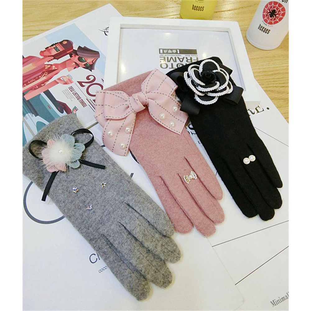 Găng Tay Cảm Ứng LAYOR1 Họa Tiết Hoa Cho Nữ