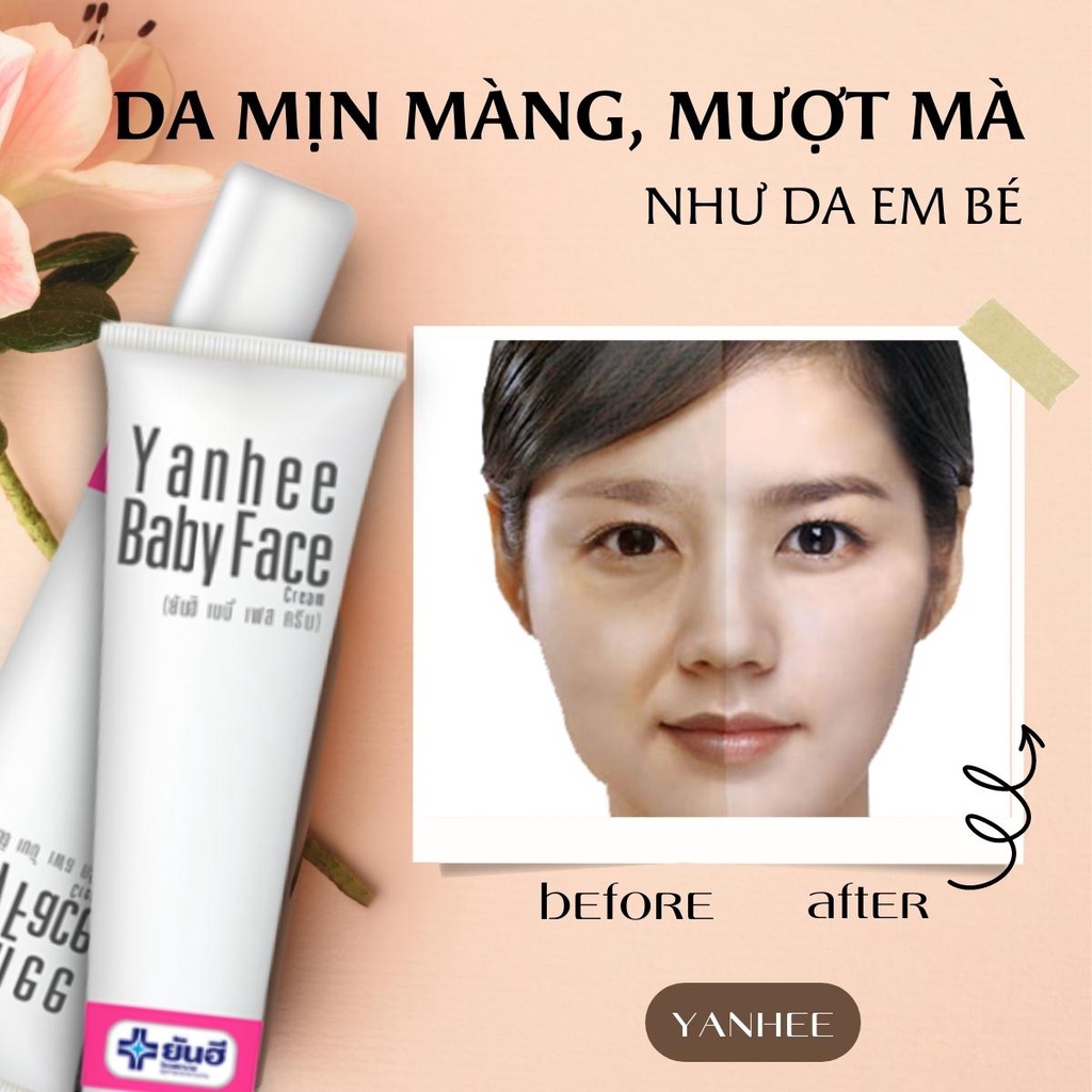 Kem dưỡng trắng da mặt Yanhee Baby Face Cream mờ thâm mụn giúp da trắng hồng mịn màng 20g chính hãng thái lan
