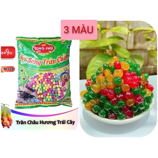 Trân châu bột báng 3 màu long phú 1kg